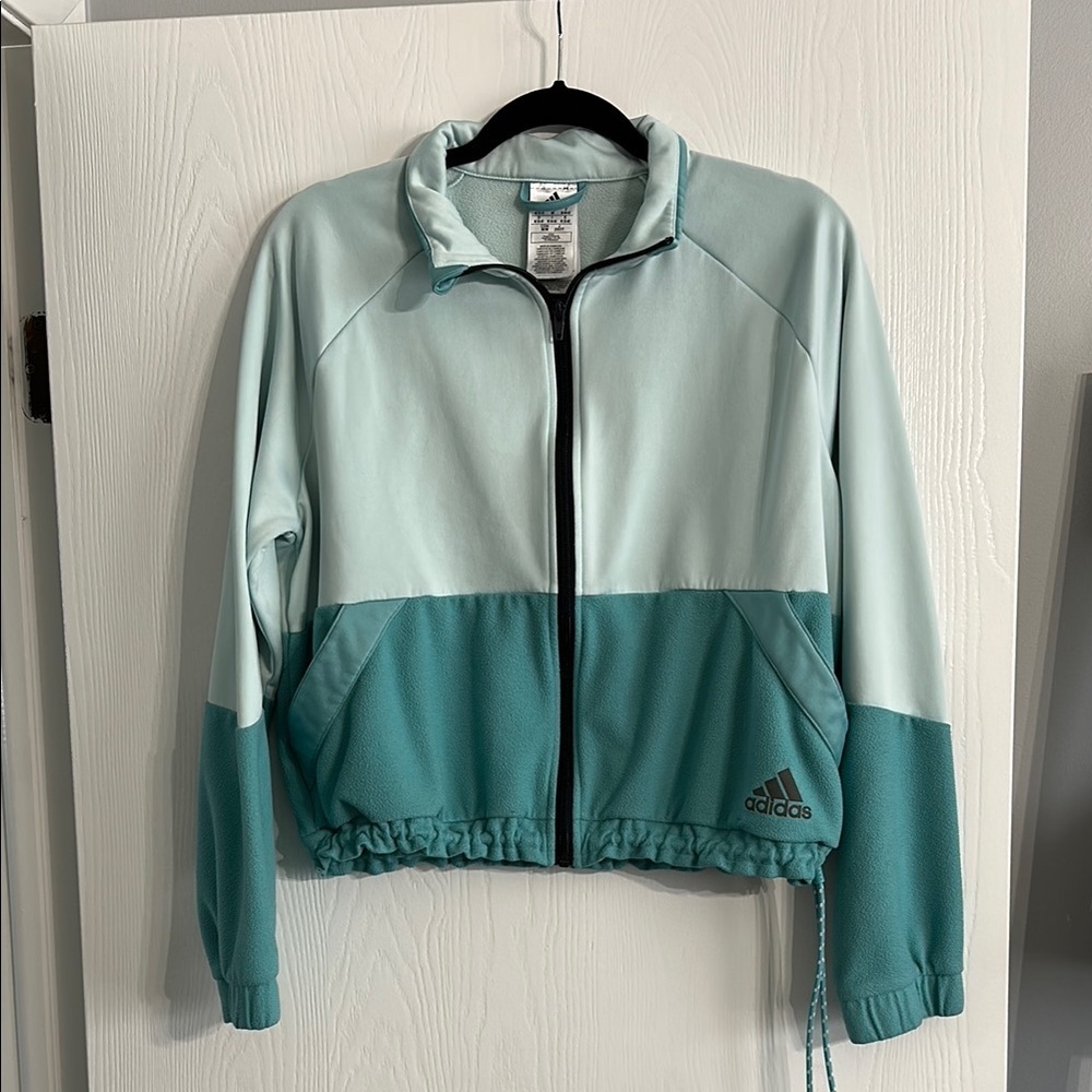 Adidas Teal Bomber Jacket Lightweight Sporty